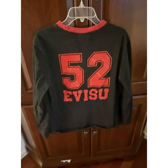 Evisu women’s black long sleeve shirt sz XL - Picture 4 of 6